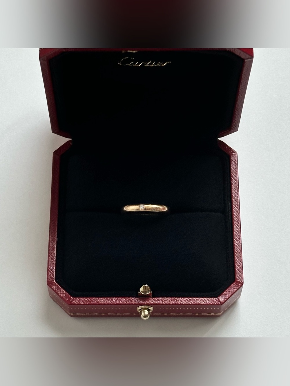 Cartier C De Cartier Wedding Band 3mm 1 Diamond 18K Yellow Gold Size 52 / US 6 - Picture 2 of 7